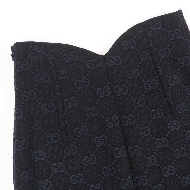 極美品☆GUCCI グッチ 747361 GG ヴィスコースクレープ スカート ブラック XS ハンガー付き イタリア製 正規品 レディース