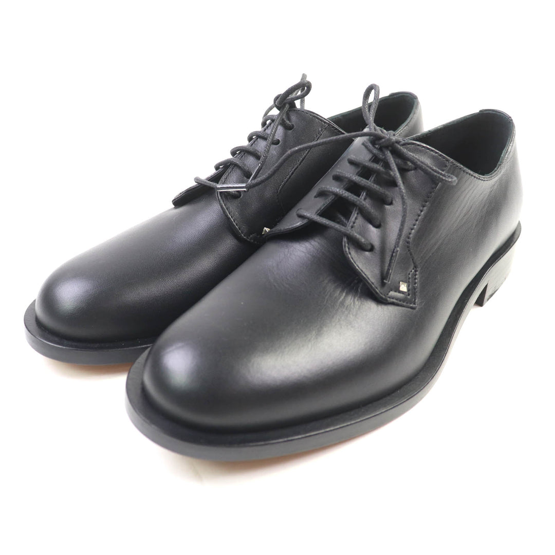 未使用品★Valentino Garavani ヴァレンティノガラヴァーニ ロックスタッズ付 レースアップ レザーシューズ ブラック 37 伊製 レディース