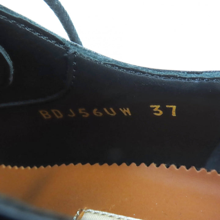 未使用品★Valentino Garavani ヴァレンティノガラヴァーニ ロックスタッズ付 レースアップ レザーシューズ ブラック 37 伊製 レディース