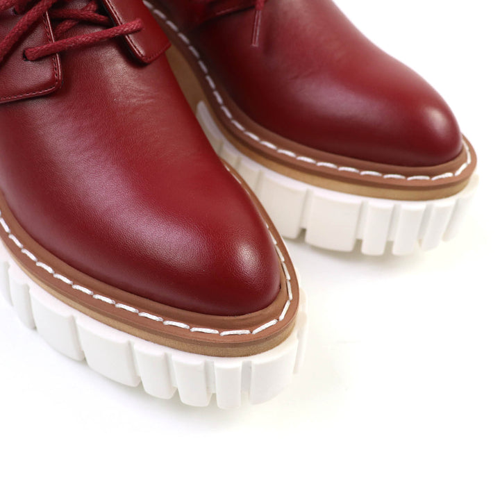 美品★Stella McCartney ステラマッカートニー 800268 EMILIE LACEUP レースアップ レザー プラットフォームシューズ RUBY 36 箱・袋付
