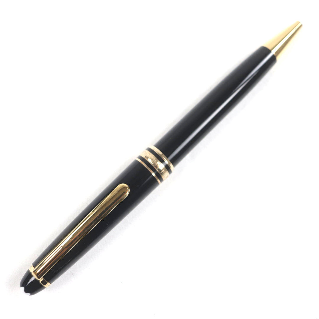 良品▼MONTBLANC モンブラン マイスターシュテュック ホワイトスター ツイスト式 ボールペン ブラック ゴールド ケース付き 筆記確認済み