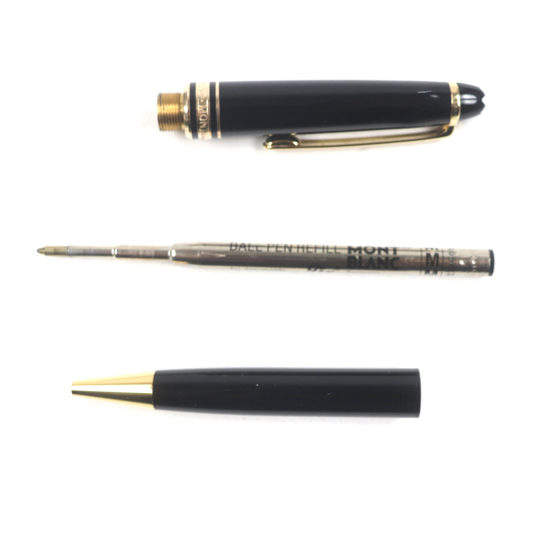 良品▼MONTBLANC モンブラン マイスターシュテュック ホワイトスター ツイスト式 ボールペン ブラック ゴールド ケース付き 筆記確認済み