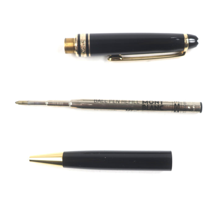 良品▼MONTBLANC モンブラン マイスターシュテュック ホワイトスター ツイスト式 ボールペン ブラック ゴールド ケース付き 筆記確認済み