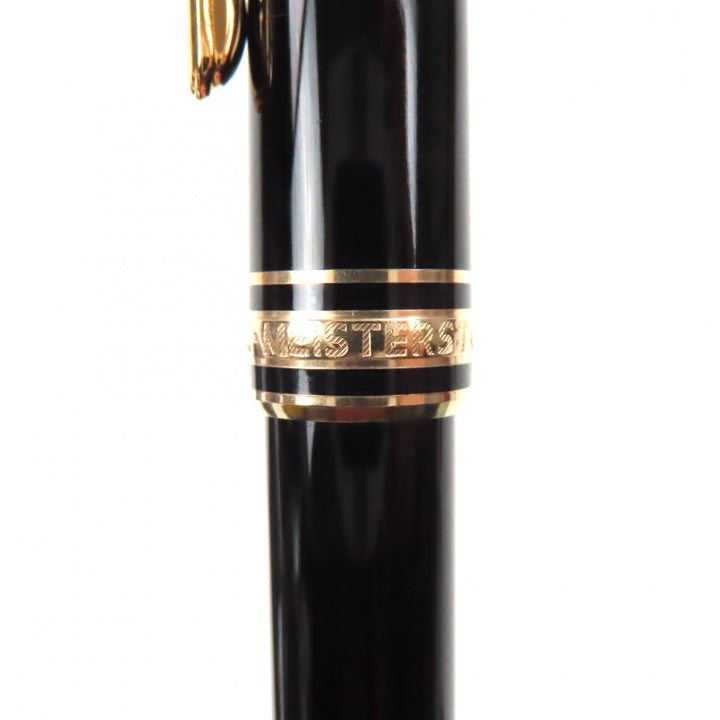 良品▼MONTBLANC モンブラン マイスターシュテュック ホワイトスター ツイスト式 ボールペン ブラック ゴールド ケース付き 筆記確認済み