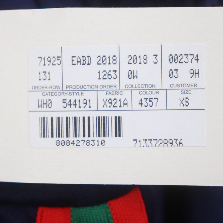 未使用品▼GUCCI グッチ 544191 ウェブライン シェリーライン バルーン テクニカルジャージー パンツ ネイビー XS 伊製 正規品 メンズ