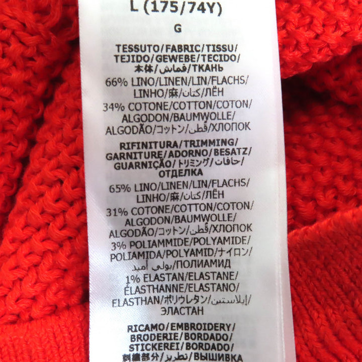 未使用品△GUCCI×adidas グッチ×アディダス 693835 リネン コットン トレフォイル刺繍入り ニット ショートパンツ レッド L 伊製 正規品