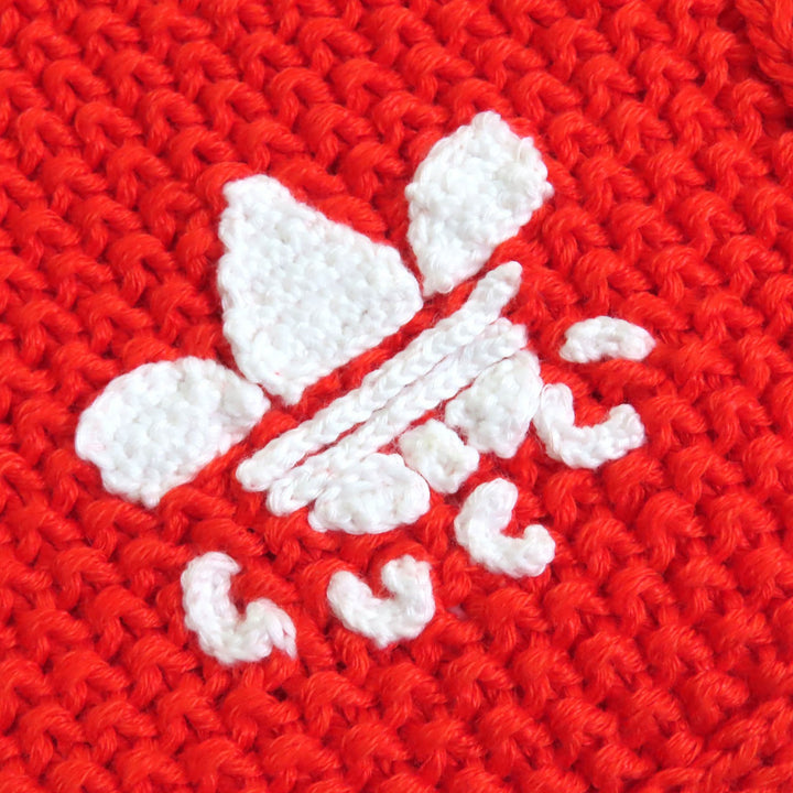 未使用品△GUCCI×adidas グッチ×アディダス 693835 リネン コットン トレフォイル刺繍入り ニット ショートパンツ レッド L 伊製 正規品