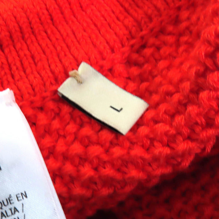 未使用品△GUCCI×adidas グッチ×アディダス 693835 リネン コットン トレフォイル刺繍入り ニット ショートパンツ レッド L 伊製 正規品