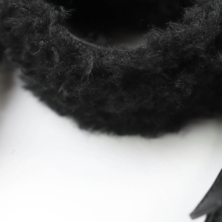 極美品★BALENCIAGA バレンシアガ 672793 エブリデイ 2.0 xs ロゴ刺繍入り Fファー ショルダー トートバッグ ブラック 保存袋付 伊製
