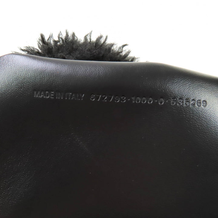 極美品★BALENCIAGA バレンシアガ 672793 エブリデイ 2.0 xs ロゴ刺繍入り Fファー ショルダー トートバッグ ブラック 保存袋付 伊製