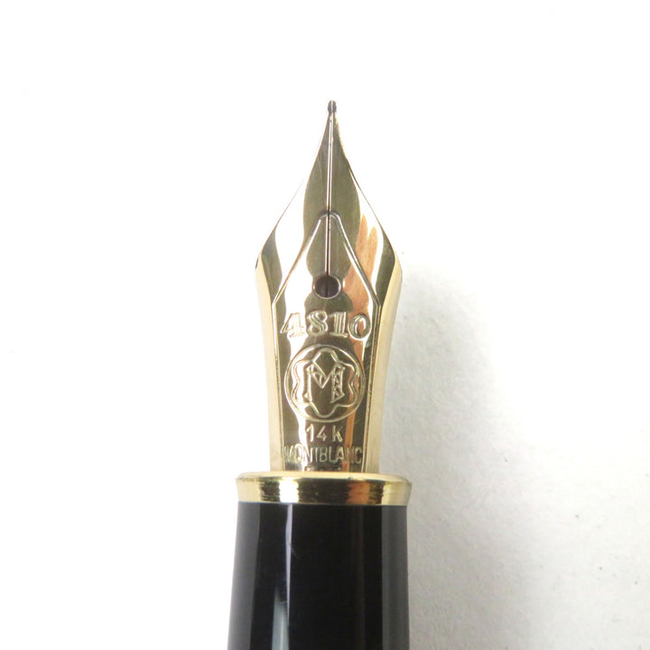 極美品○MONTBLANC モンブラン マイスターシュテュック クラシック 14K EFニブ ロゴ刻印 ホワイトスター 万年筆 ブラック ゴールド