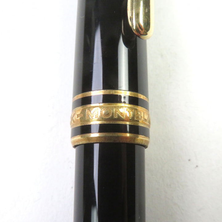 極美品○MONTBLANC モンブラン マイスターシュテュック クラシック 14K EFニブ ロゴ刻印 ホワイトスター 万年筆 ブラック ゴールド