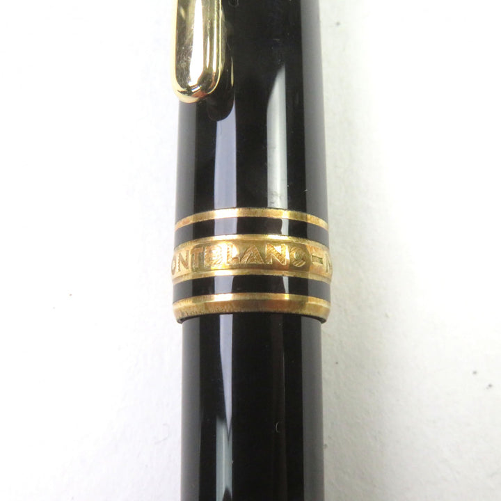 極美品○MONTBLANC モンブラン マイスターシュテュック クラシック 14K EFニブ ロゴ刻印 ホワイトスター 万年筆 ブラック ゴールド