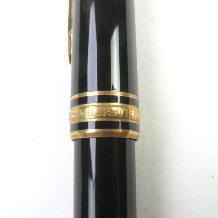 極美品○MONTBLANC モンブラン マイスターシュテュック クラシック 14K EFニブ ロゴ刻印 ホワイトスター 万年筆 ブラック ゴールド