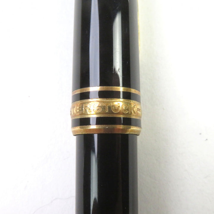 極美品○MONTBLANC モンブラン マイスターシュテュック クラシック 14K EFニブ ロゴ刻印 ホワイトスター 万年筆 ブラック ゴールド