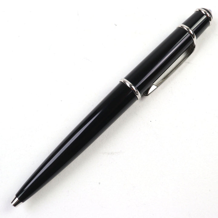 美品○Cartier カルティエ ディアボロ ドゥ カルティエ ロゴ刻印 ブルージェムストーン付き ツイスト式 ボールペン 筆記確認済み