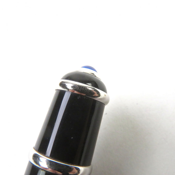 美品○Cartier カルティエ ディアボロ ドゥ カルティエ ロゴ刻印 ブルージェムストーン付き ツイスト式 ボールペン 筆記確認済み