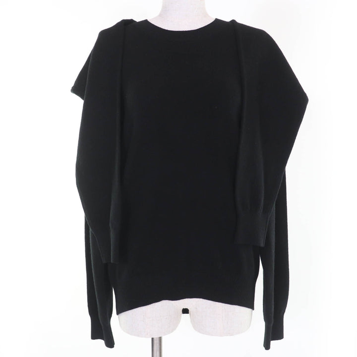 美品☆Alexander Wang アレキサンダーワン ウール カシミヤ混 長袖 変形デザイン ニット ブラック XS 正規品 レディース