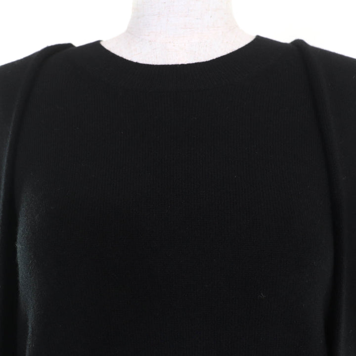 美品☆Alexander Wang アレキサンダーワン ウール カシミヤ混 長袖 変形デザイン ニット ブラック XS 正規品 レディース