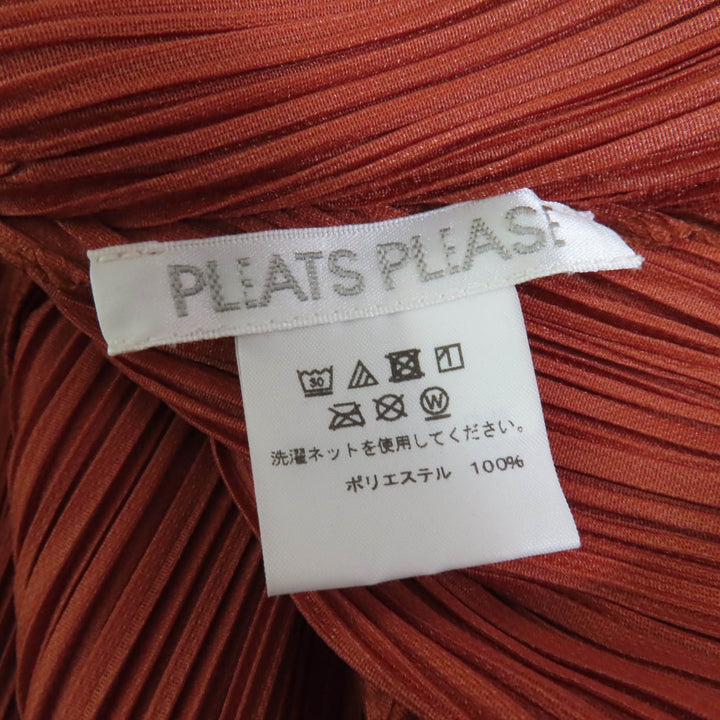 極美品☆PLEATS PLEASE プリーツプリーズ イッセイミヤケ PP81-JT223 半袖 ワンピース オレンジ系 3 日本製 正規品 レディース