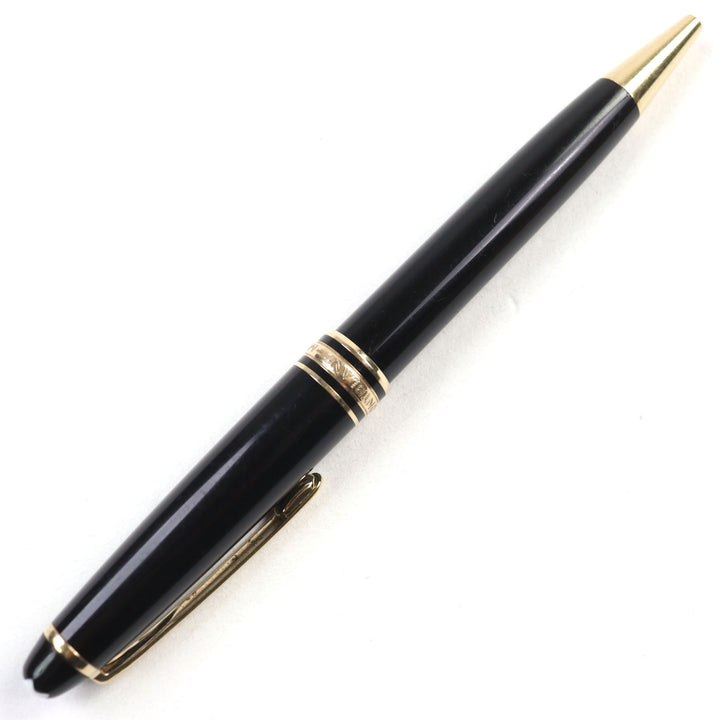 良品○MONTBLANC モンブラン マイスターシュテュック クラシック ロゴ刻印 ホワイトスター ツイスト式 ボールペン ドイツ製 筆記確認済み