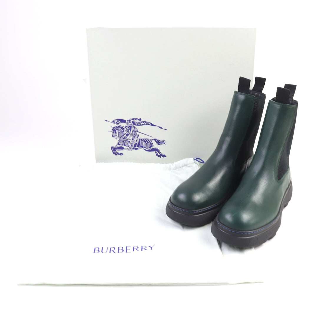 未使用品○BURBERRY バーバリー 8074918 Creeper Chelsea Boots レザー クリーパー サイドゴア チェルシーブーツ 40 定価176000円