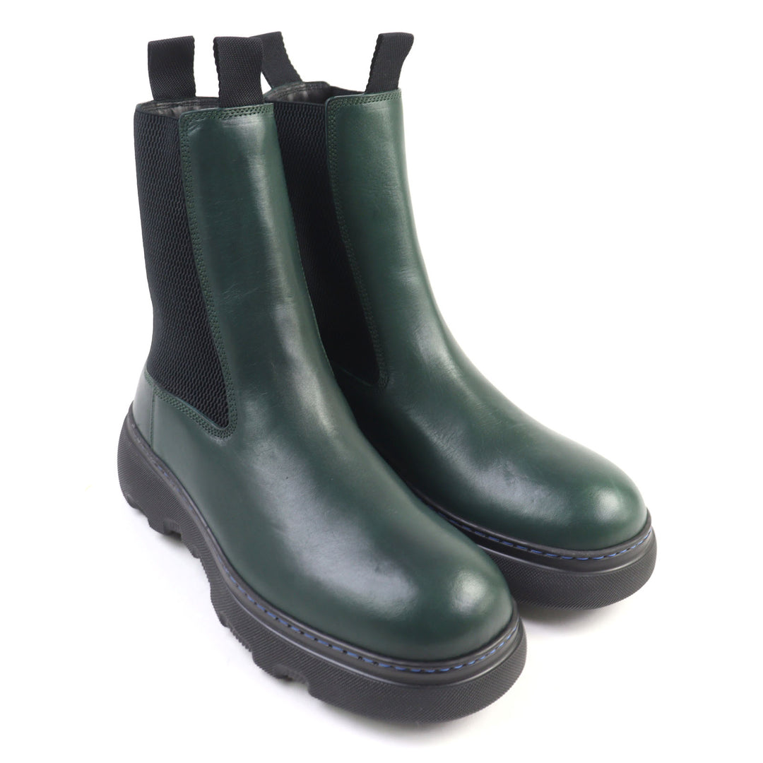 未使用品○BURBERRY バーバリー 8074918 Creeper Chelsea Boots レザー クリーパー サイドゴア チェルシーブーツ 40 定価176000円