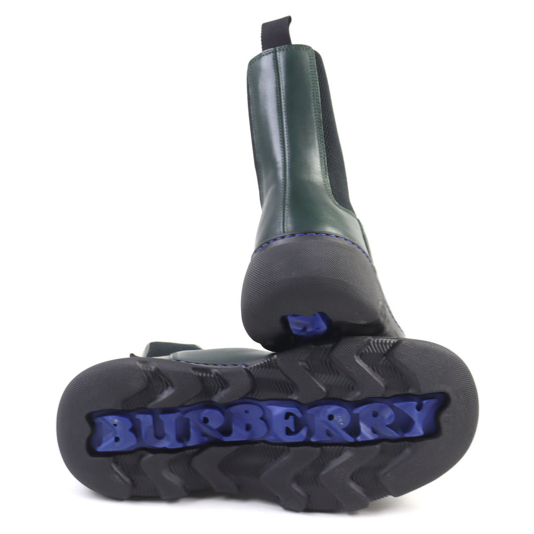 未使用品○BURBERRY バーバリー 8074918 Creeper Chelsea Boots レザー クリーパー サイドゴア チェルシーブーツ 40 定価176000円