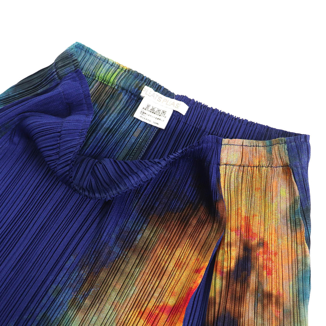 極美品△PLEATS PLEASE プリーツプリーズ イッセイミヤケ タイダイグラデーション カーディガン スカート セットアップ 4/5 正規品