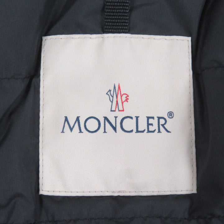 極美品□MONCLER モンクレール 25SS BERRE GIUBBOTTO レザーロゴワッペン ダウンジャケット パファージャケット ネイビー 2 正規品