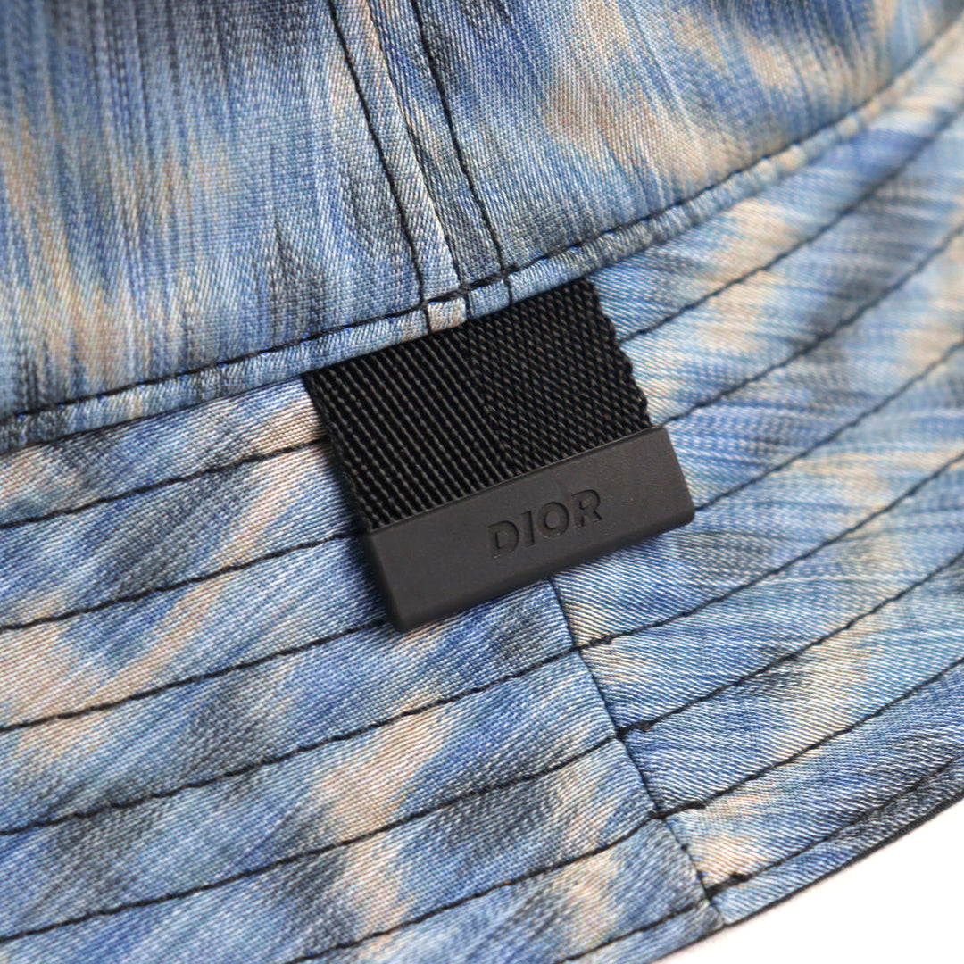 未使用品○DIOR Parley ディオールオム パーレイ フォージ オーシャンズ 22AW 293C906D5547 バケットハット ブルー系 総柄 M 正規品
