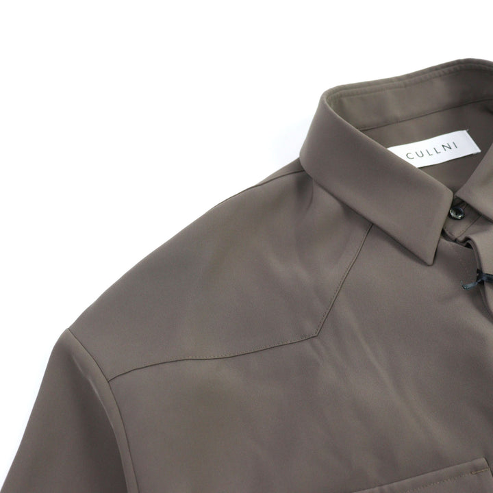 未使用品○CULLNI クルニ 24SS 24-SS-019 Dry Double Satin Pocket Shirt トープ 比翼仕立て 長袖シャツ 2 正規品 メンズ 定価36300円