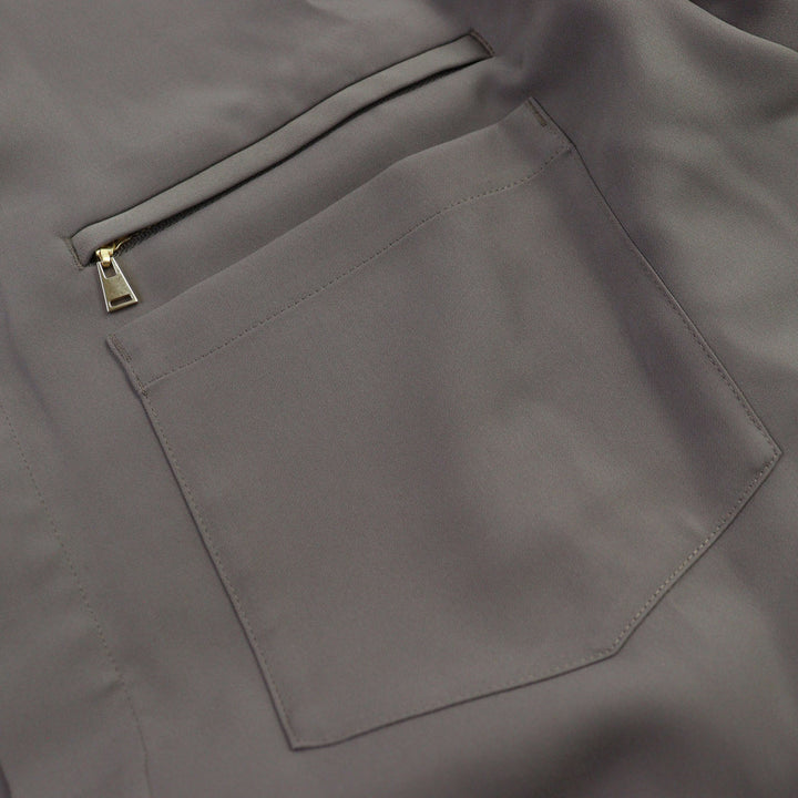 未使用品○CULLNI クルニ 24SS 24-SS-019 Dry Double Satin Pocket Shirt トープ 比翼仕立て 長袖シャツ 2 正規品 メンズ 定価36300円