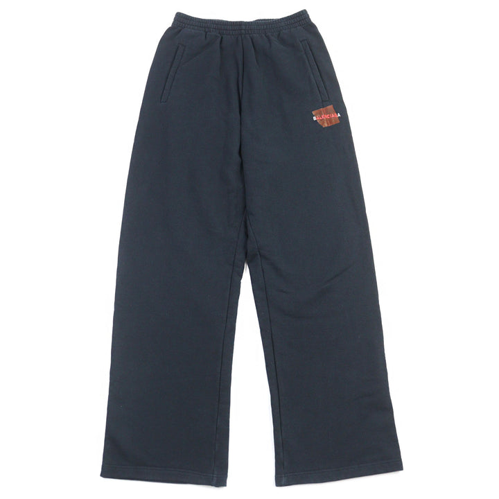 美品○BALENCIAGA バレンシアガ 25SS 740028 Laurel Baggy Sweatpants ダメージ加工 バギースウェットパンツ ブラック XS 正規品 メンズ