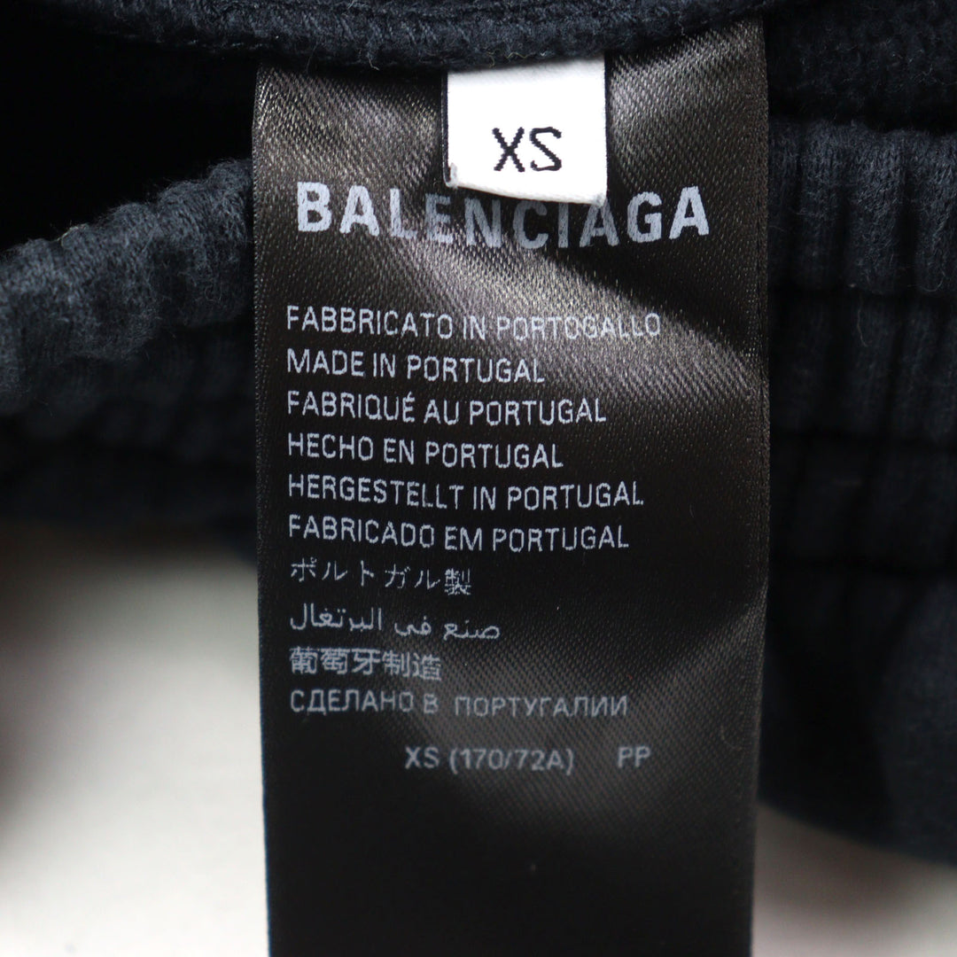 美品○BALENCIAGA バレンシアガ 25SS 740028 Laurel Baggy Sweatpants ダメージ加工 バギースウェットパンツ ブラック XS 正規品 メンズ