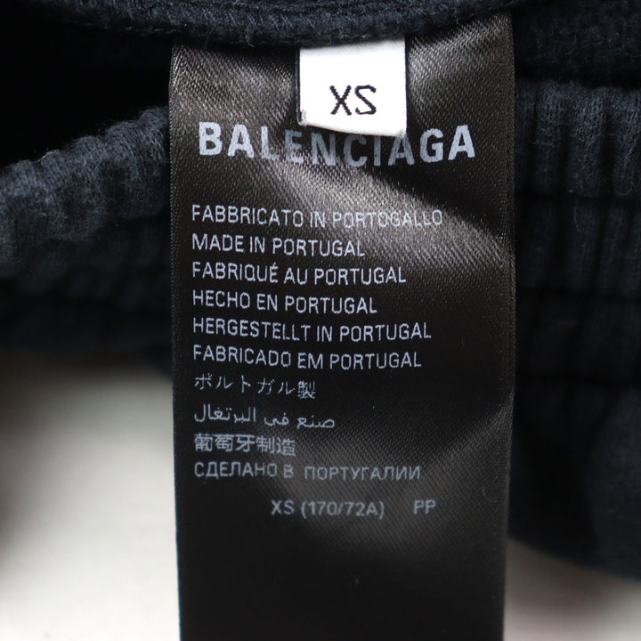 美品○BALENCIAGA バレンシアガ 25SS 740028 Laurel Baggy Sweatpants ダメージ加工 バギースウェットパンツ ブラック XS 正規品 メンズ