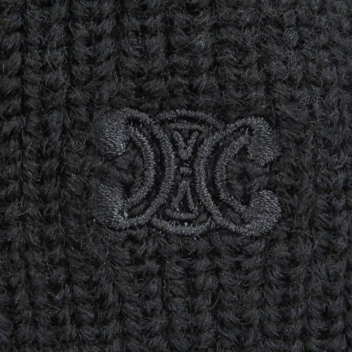 美品□CELINE セリーヌ RY02Q0ZP2 エディ期 トリオンフ刺繍 ハーフジップ トラッカーカラーセーター ブラック S イタリア製 正規品