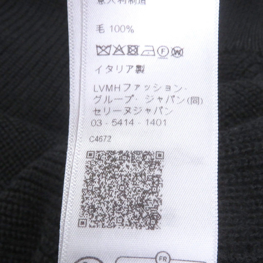 美品□CELINE セリーヌ RY02Q0ZP2 エディ期 トリオンフ刺繍 ハーフジップ トラッカーカラーセーター ブラック S イタリア製 正規品