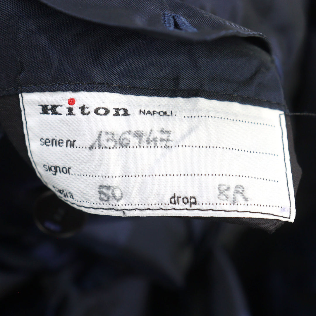 美品○KITON キートン UGS0101K06S4203000 コットン100% ロゴ総柄 比翼仕立て シングル テーラードジャケット 50 R08 正規品 メンズ