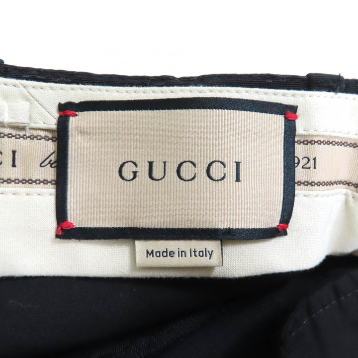 極美品★GUCCI グッチ 664408 GGパターン センタープレス コットン パンツ ボトムス ブラック 36 イタリア製 正規品 レディース