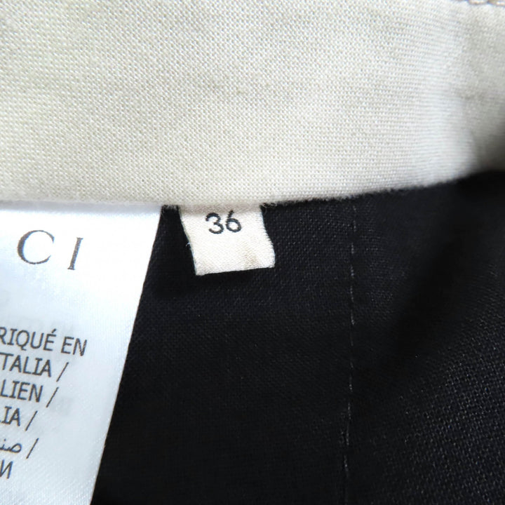 極美品★GUCCI グッチ 664408 GGパターン センタープレス コットン パンツ ボトムス ブラック 36 イタリア製 正規品 レディース