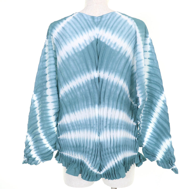 極美品☆ISSEY MIYAKE イッセイミヤケ 21SS IM12FO607 プリーツ加工 長袖 カーディガン グリーン系 2 日本製 正規品 レディース