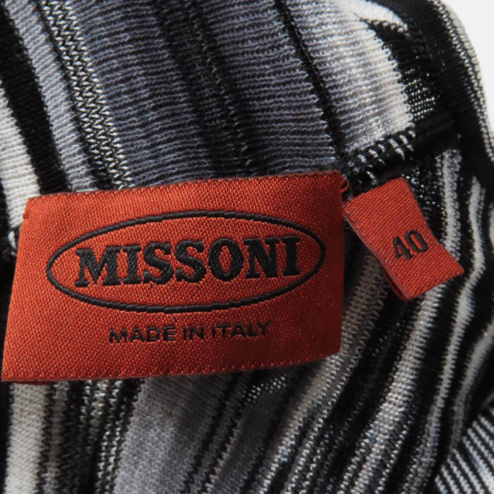 極美品☆Missoni ミッソーニ 長袖ニット カーディガン ノースリーブトップス アンサンブル ブラック 38・40 イタリア製 レディース