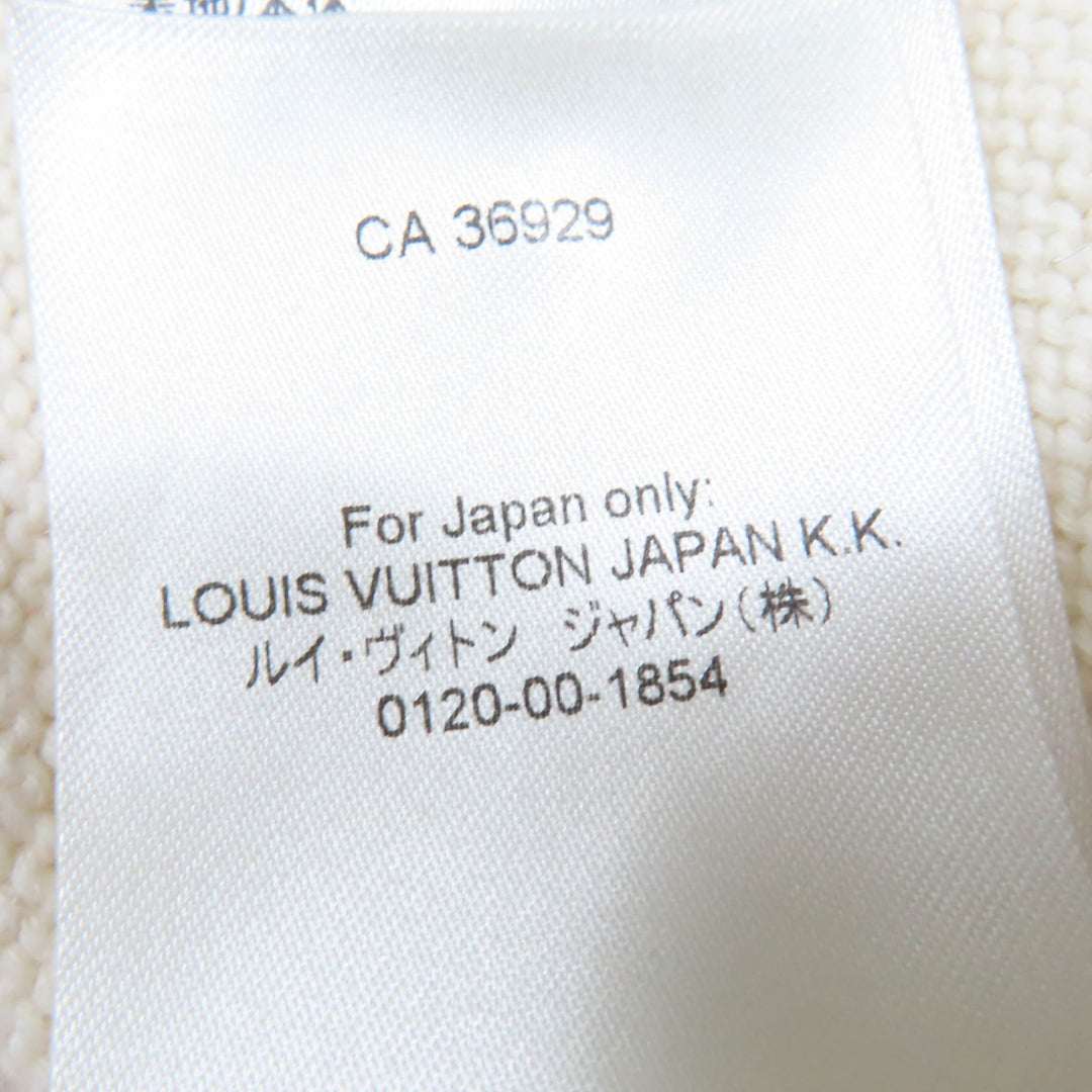 美品☆LOUIS VUITTON ルイヴィトン 23AW コットン カシミヤ LOUIS 4 VUITTON 長袖 ニット アイボリー L イタリア製 正規品 レディース