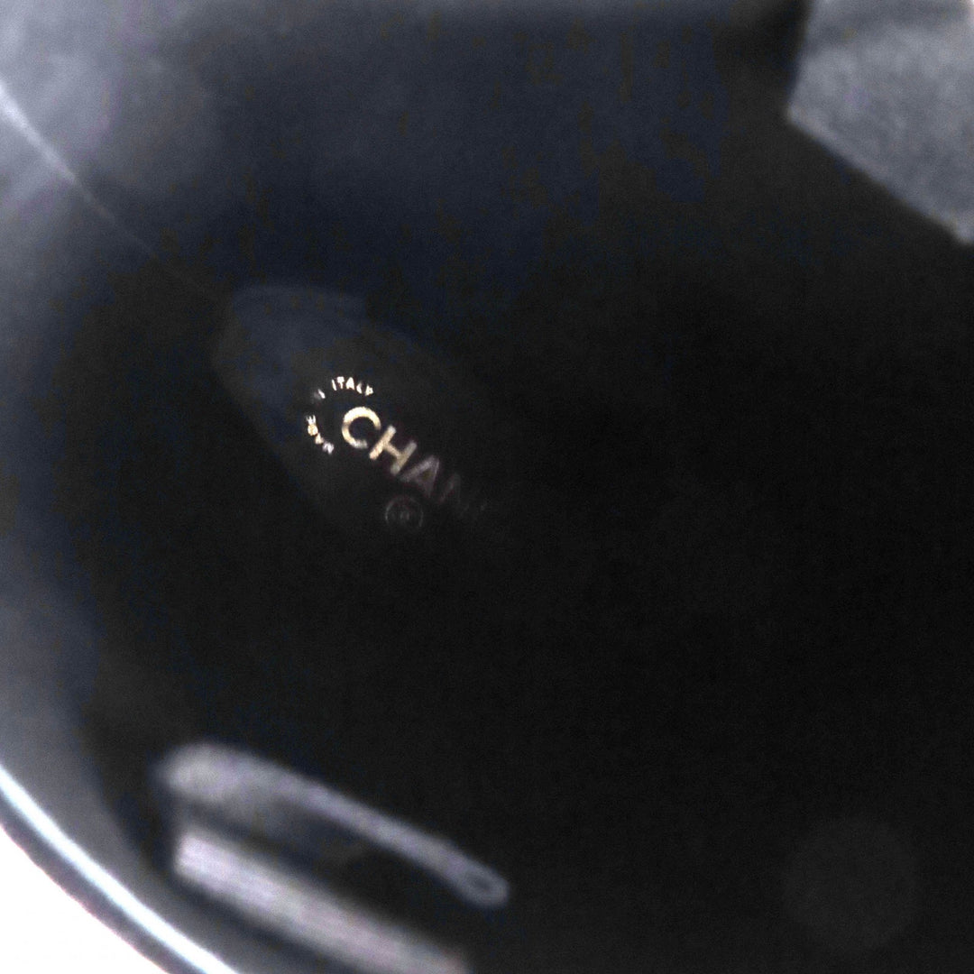 極美品△CHANEL シャネル 21A G37985 ココマーク ベロア ラウンドトゥ ロングブーツ チャンキーヒール ブラック 36.5 保存袋付 伊製