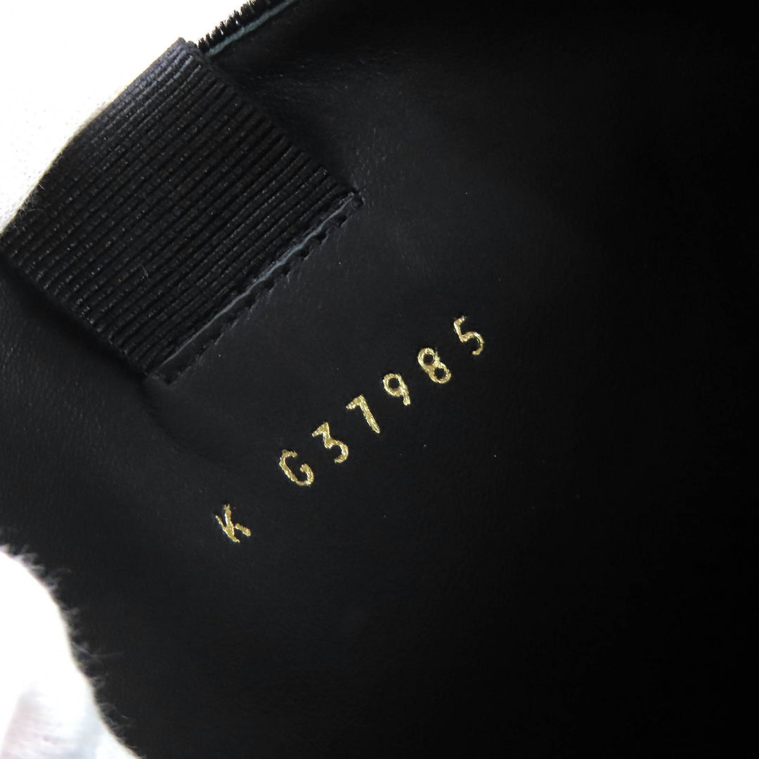 極美品△CHANEL シャネル 21A G37985 ココマーク ベロア ラウンドトゥ ロングブーツ チャンキーヒール ブラック 36.5 保存袋付 伊製