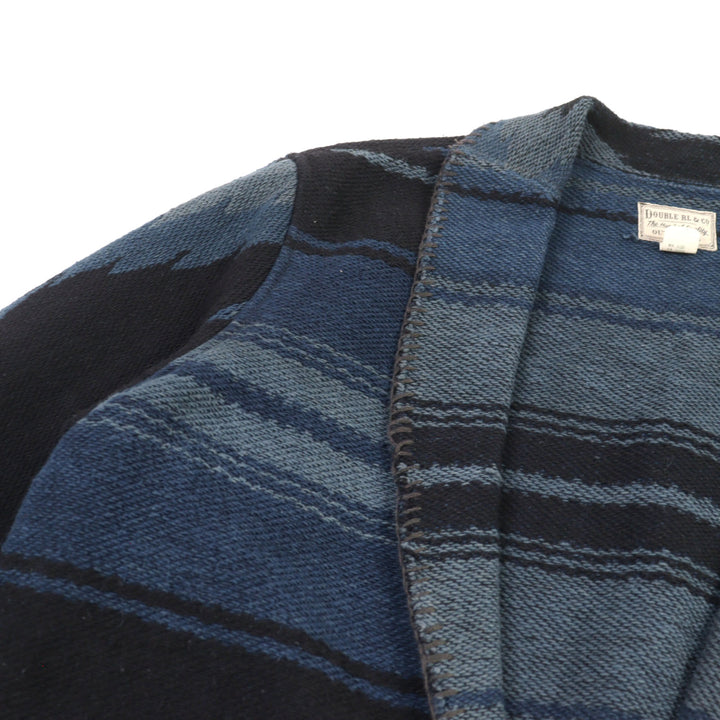 未使用品○RRL ダブルアールエル コットン100% インディゴ ネイティブ ベルテッド ラグジャケット マルチカラー 日本サイズL相当 正規品
