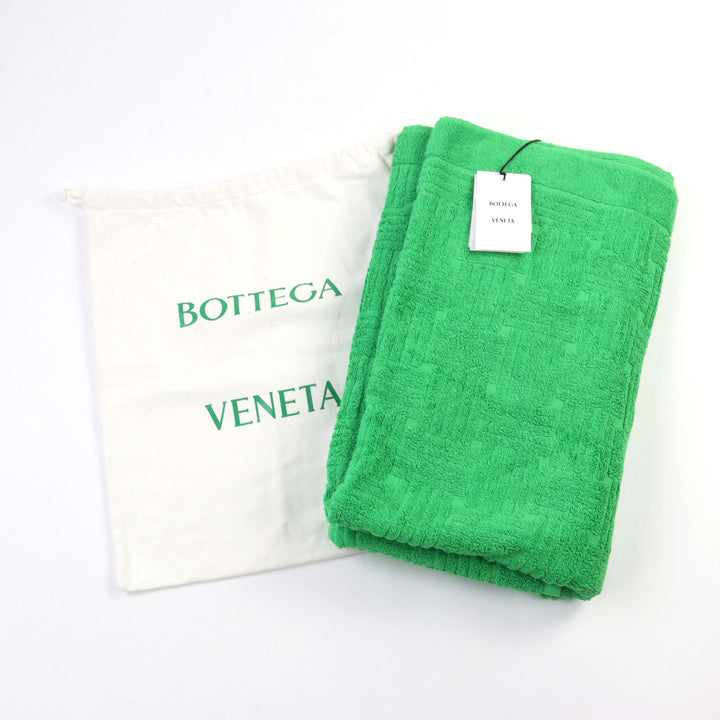 未使用品○BOTTEGAVENETA ボッテガヴェネタ 2022年製 651118 BEACH TOWEL COTTON TERRY テリークロス 大判 ビーチタオル 保存袋付 正規品