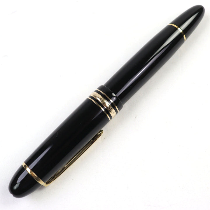 美品○MONTBLANC モンブラン マイスターシュテュック 149 18K ホワイトスター ロゴ刻印 万年筆 ブラック ゴールド ドイツ製