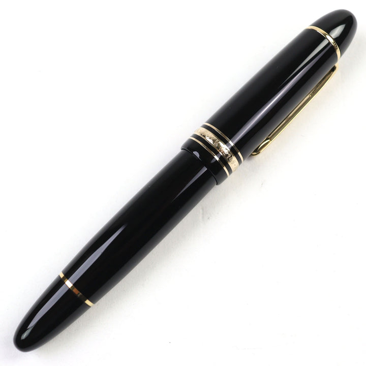 美品○MONTBLANC モンブラン マイスターシュテュック 149 18K ホワイトスター ロゴ刻印 万年筆 ブラック ゴールド ドイツ製